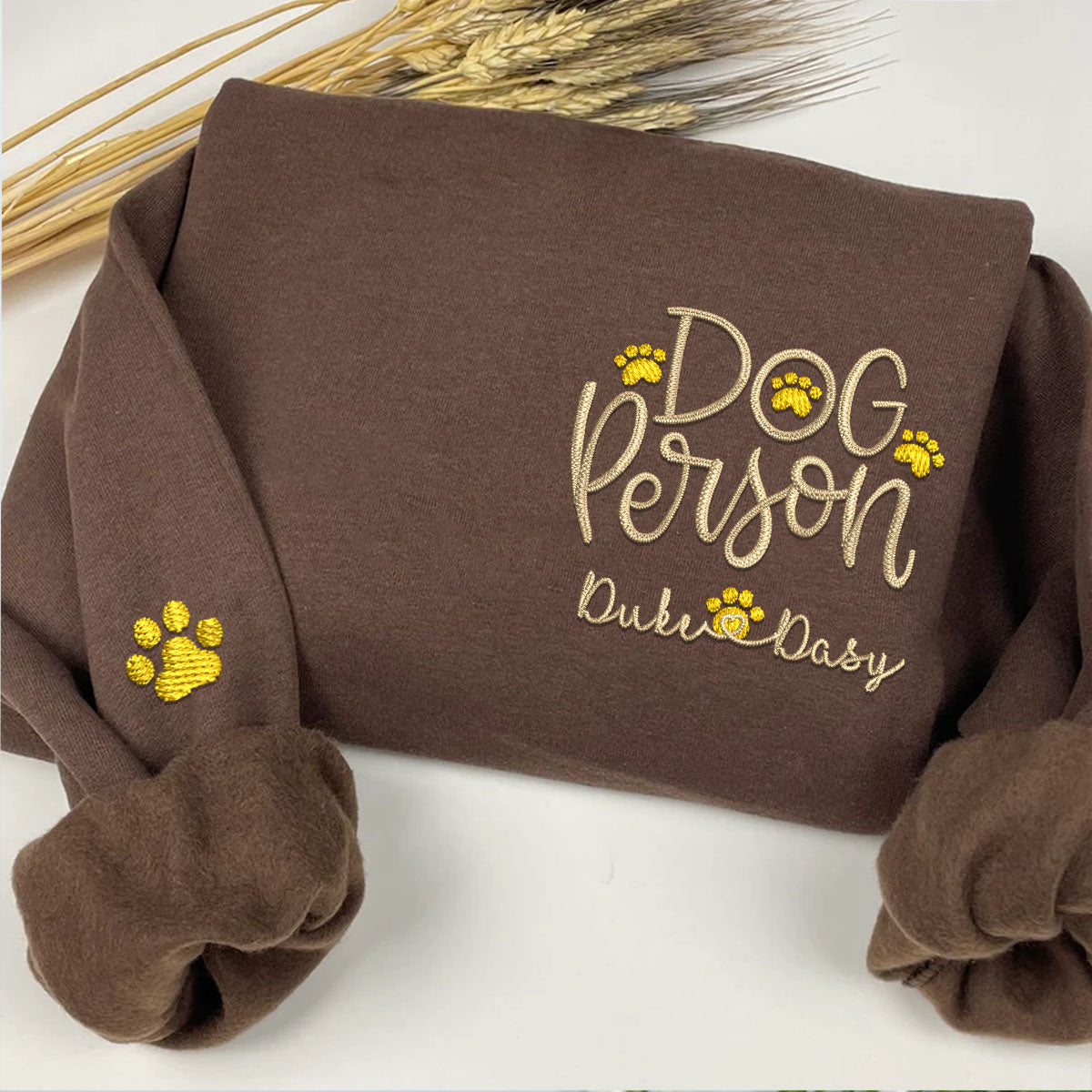Embroidered Dog Person Hoodie with Pet Names - Dog Lover Gift