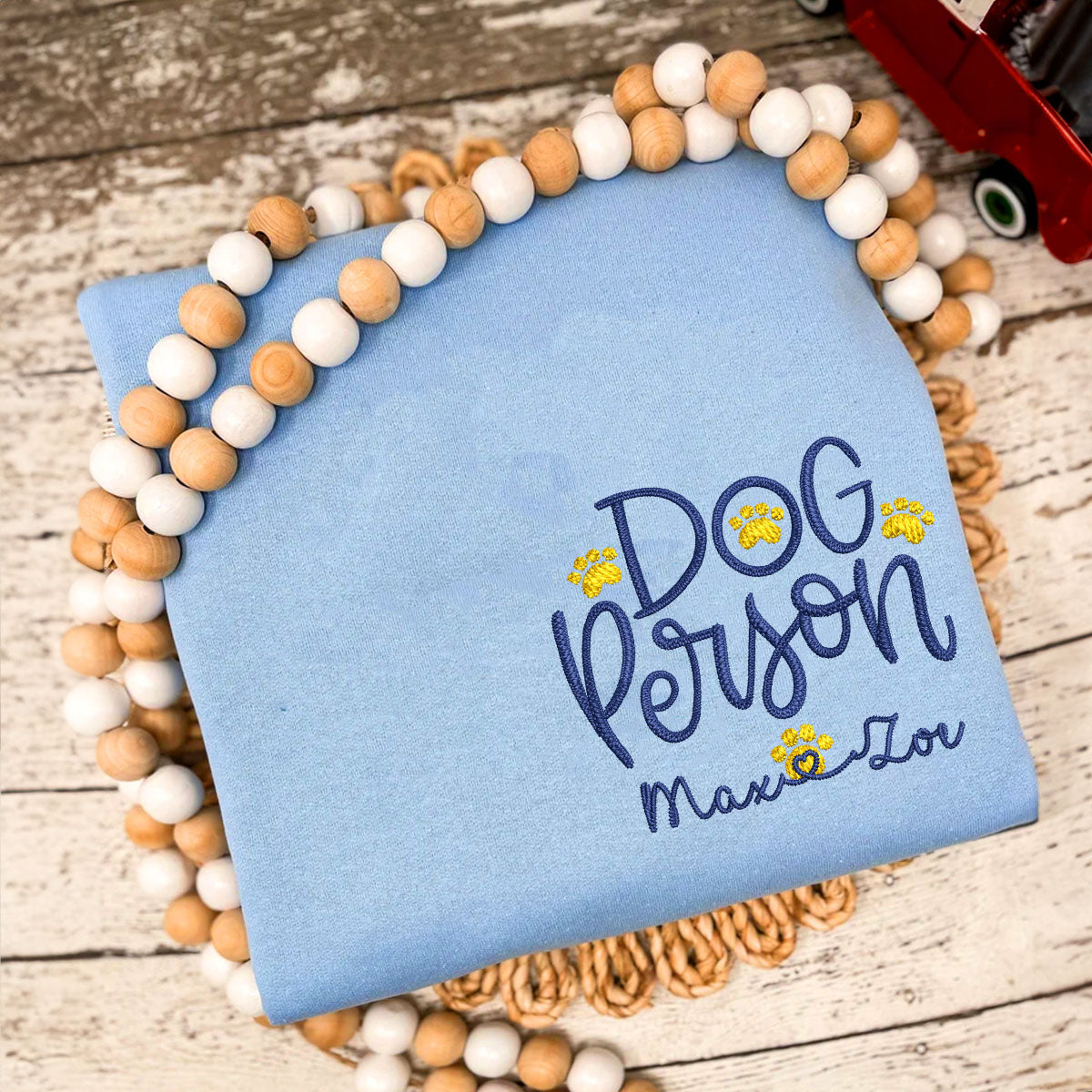 Embroidered Dog Person Hoodie with Pet Names - Dog Lover Gift