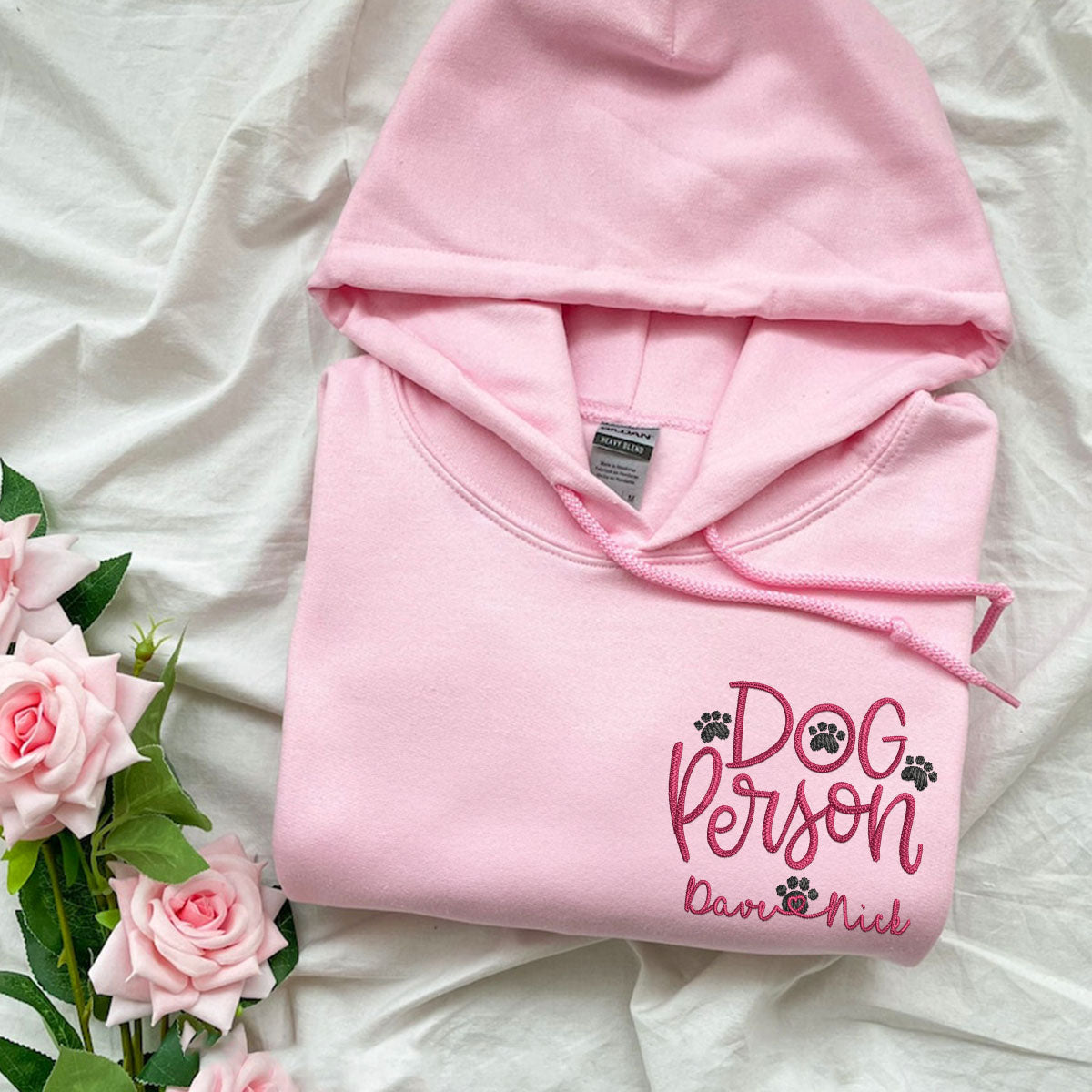 Embroidered Dog Person Hoodie with Pet Names - Dog Lover Gift