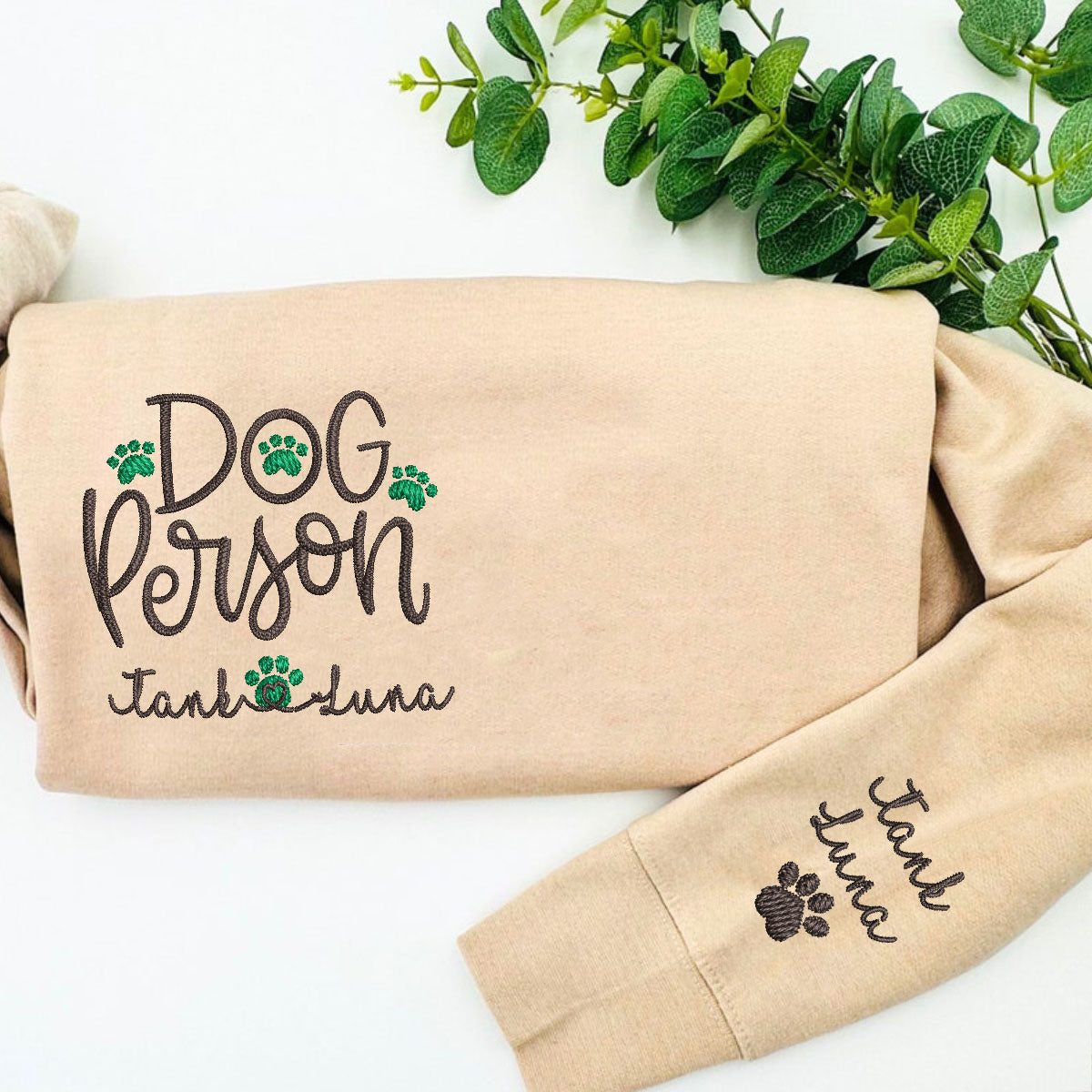 Embroidered Dog Person Hoodie with Pet Names - Dog Lover Gift