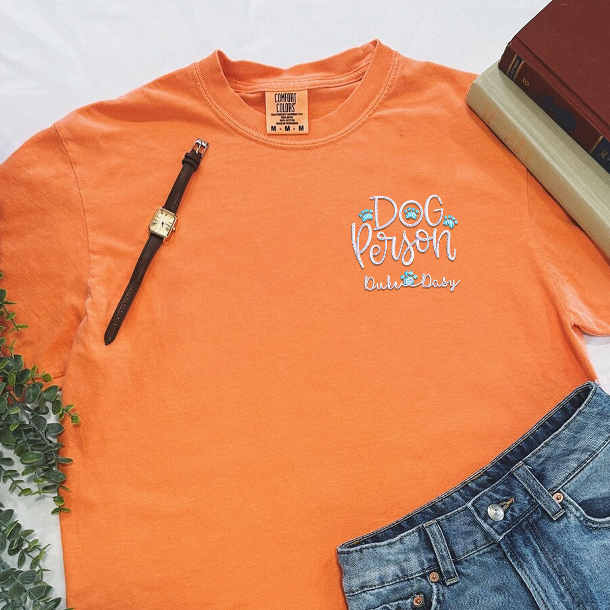 Embroidered Dog Person T-Shirt with Pet Names - Dog Lover Gift