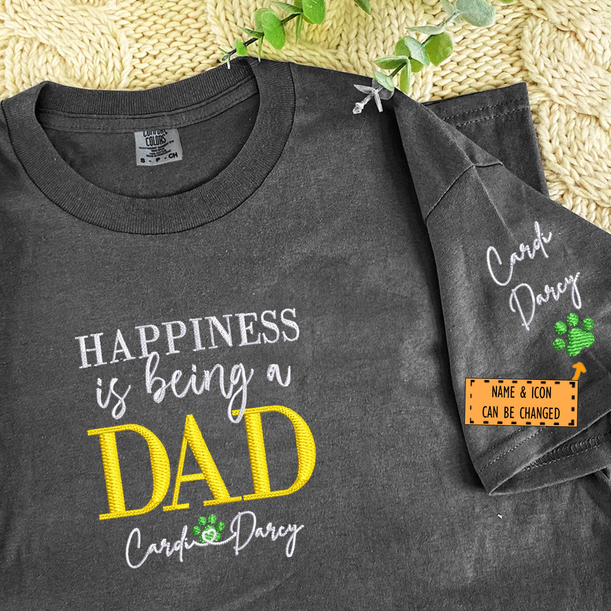 Embroidered Dad T-Shirt with Kids Names - Personalized Father's Day Gift