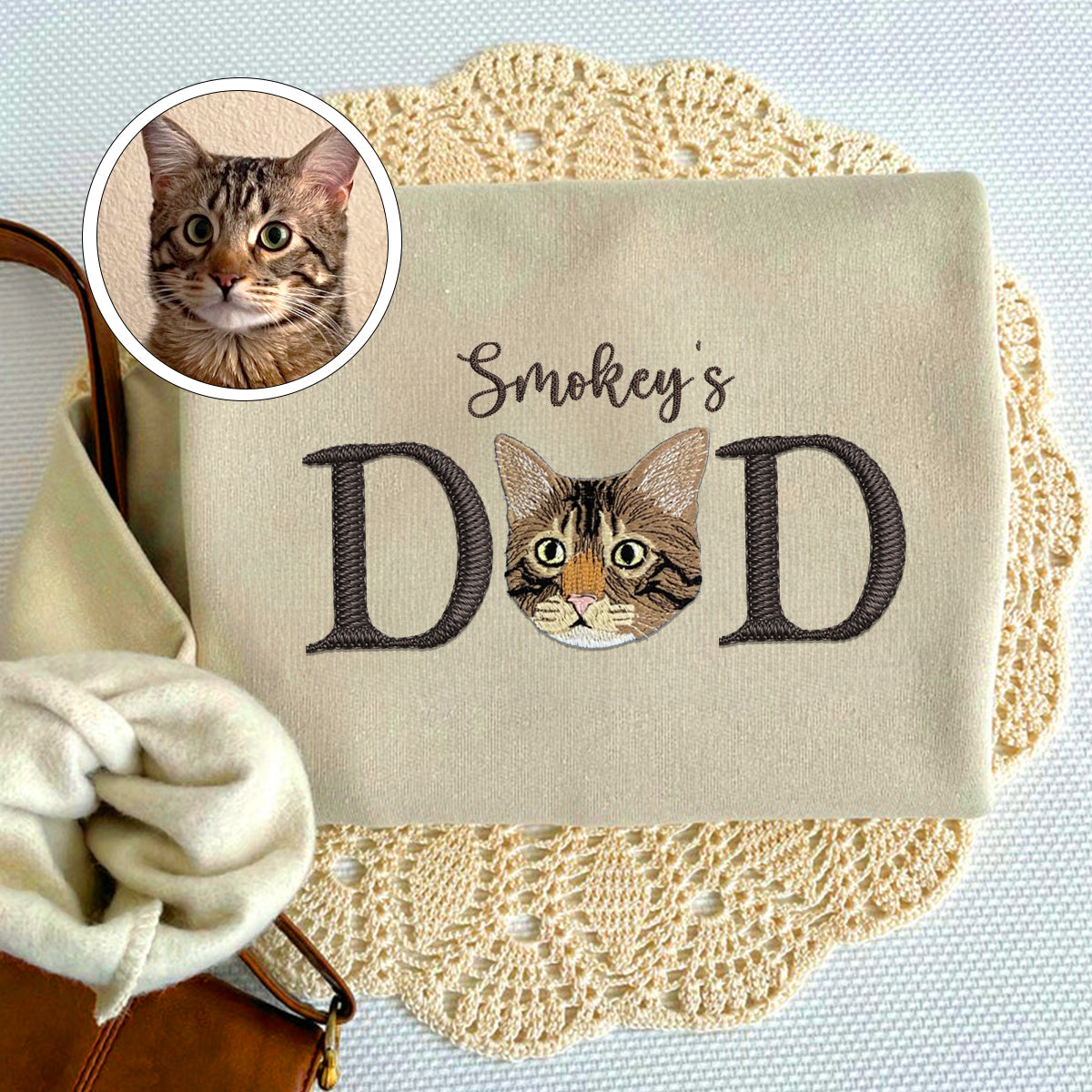 Embroidered Pet Dad Hoodie with Pet Name - Dog Father Gift