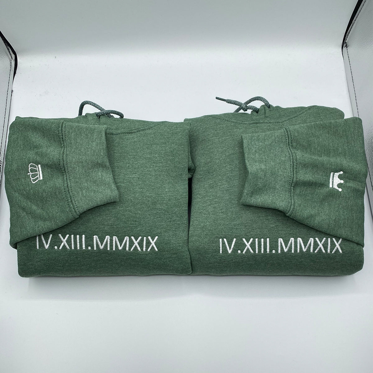 Embroidered Anniversary Hoodie with Roman Numeral Date - Couple Gift