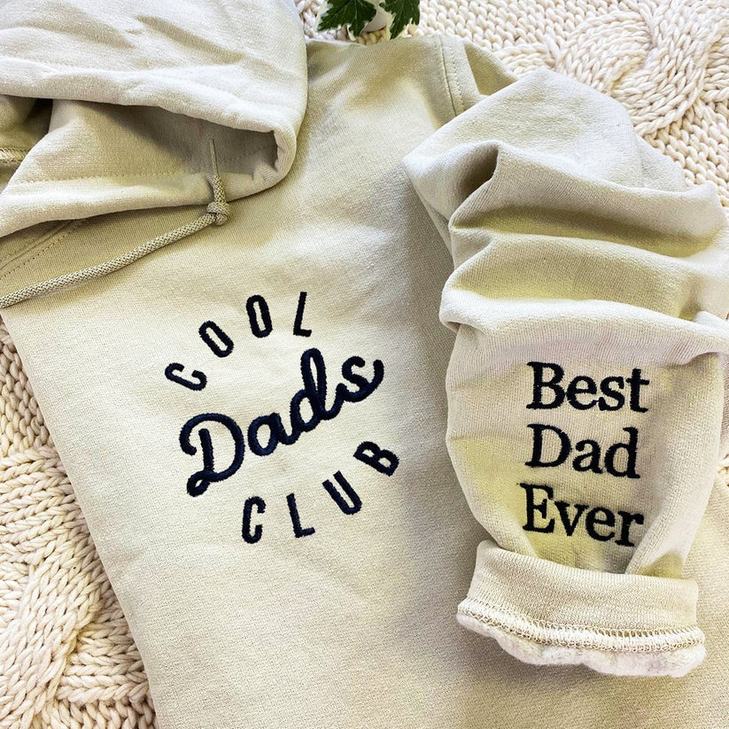 Embroidered Cool Dads Club Hoodie with Kids Names - Father Gift