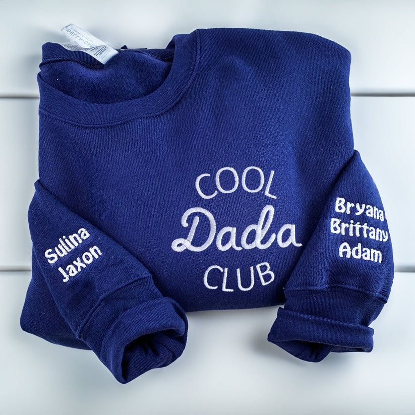 Embroidered Cool Dads Club Hoodie with Kids Names - Father Gift