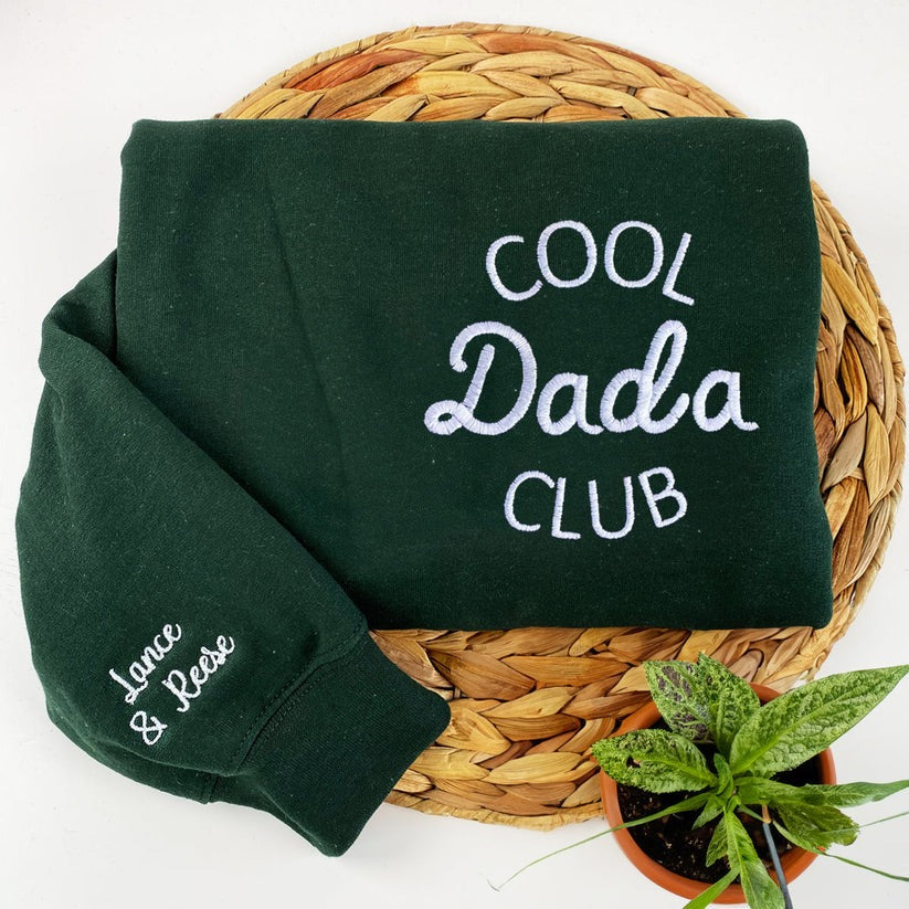 Embroidered Cool Dads Club Hoodie with Kids Names - Father Gift