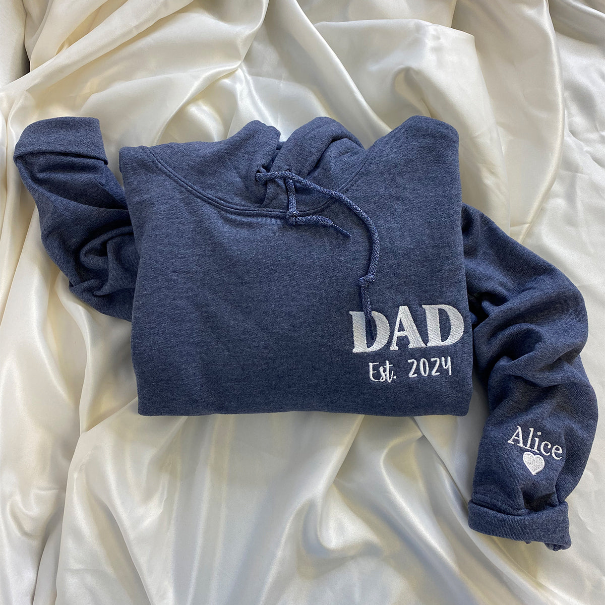 Embroidered Dad Est Year Hoodie - Father's Day Gift