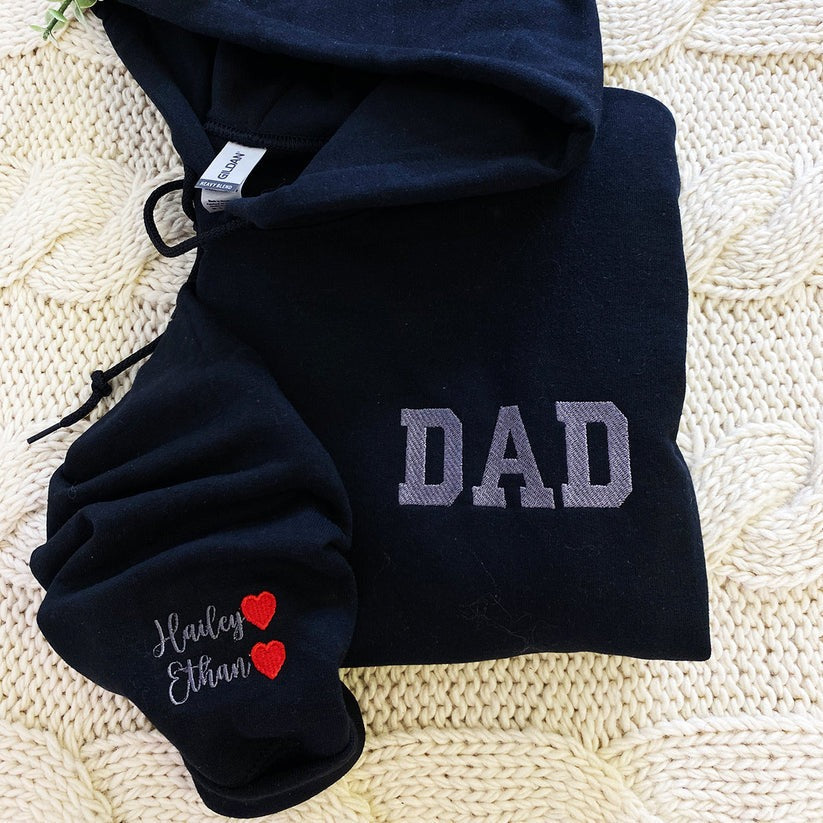 Embroidered Dad Est Year Hoodie - Father's Day Gift