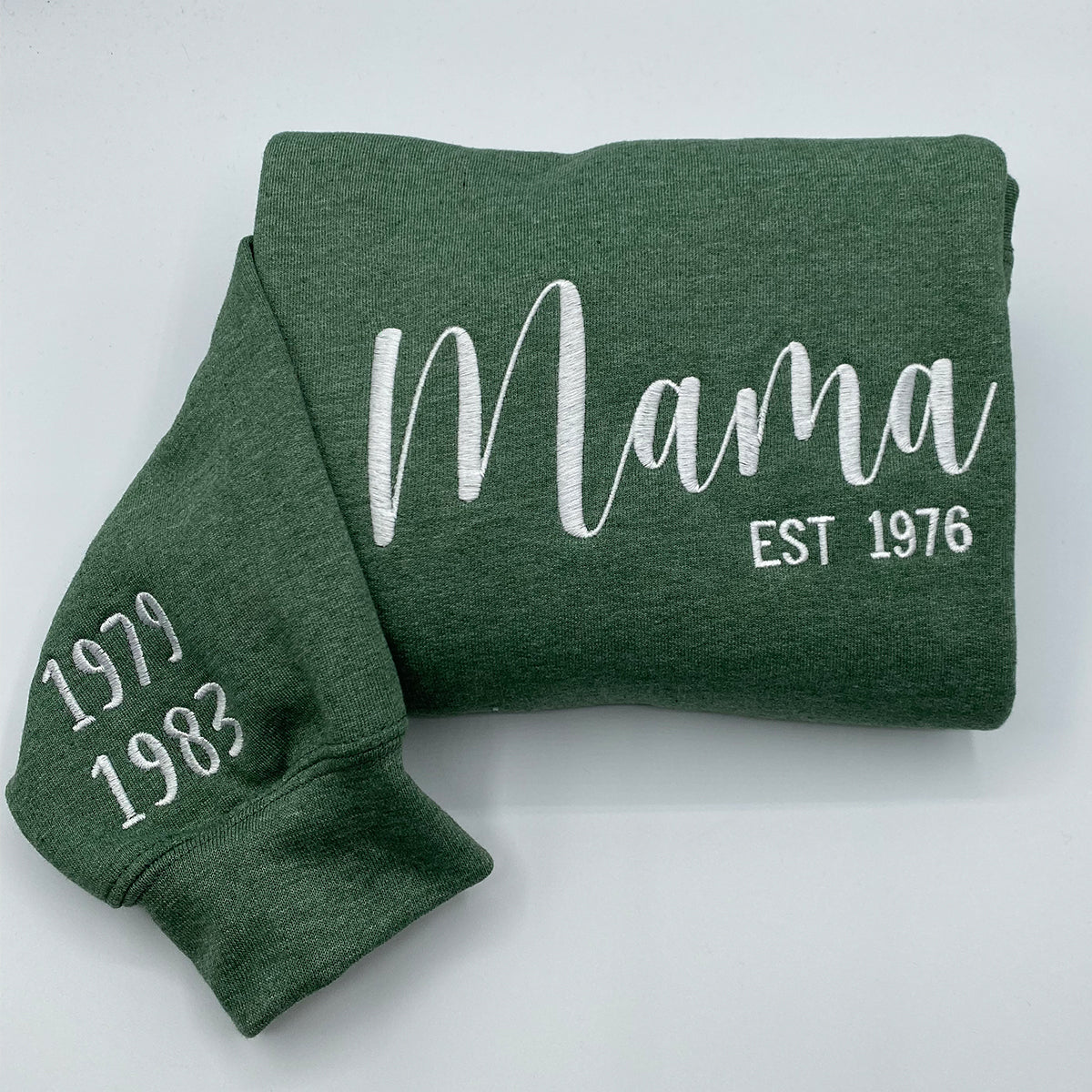 Embroidered Mom Hoodie with Kids Names on Sleeve - Mother's Day Gift