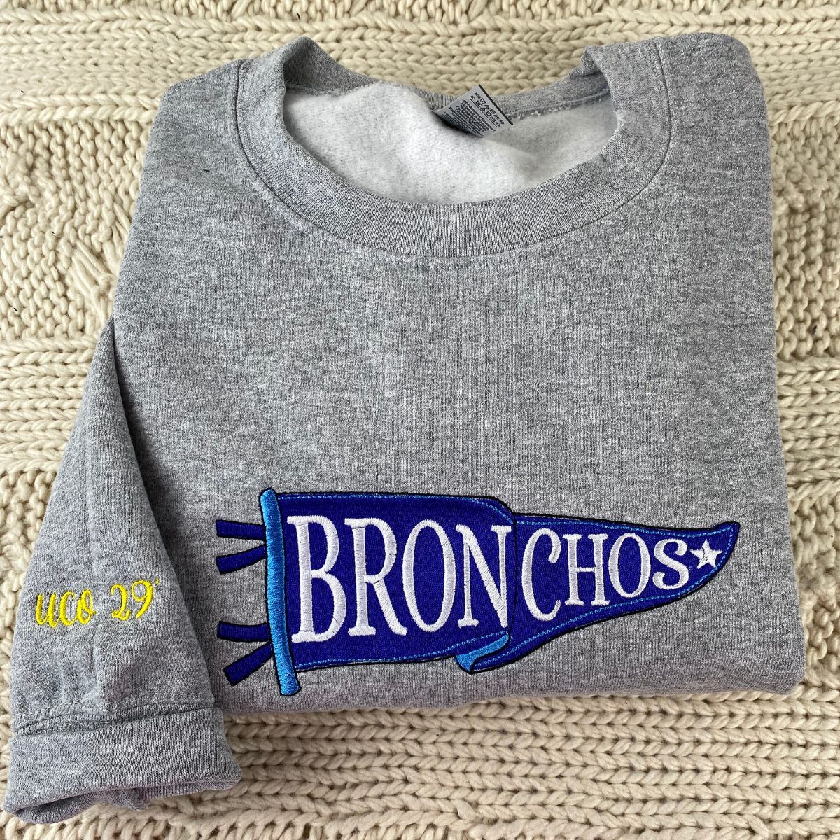 Embroidered Sports Team Pennant Hoodie - Team Name Gift