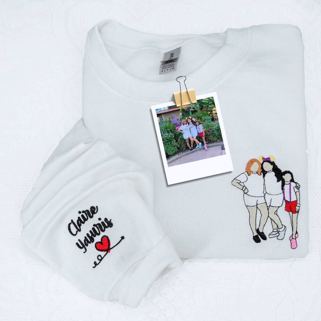 Embroidered Daughter Portrait Photo Hoodie - Gift for Daughter