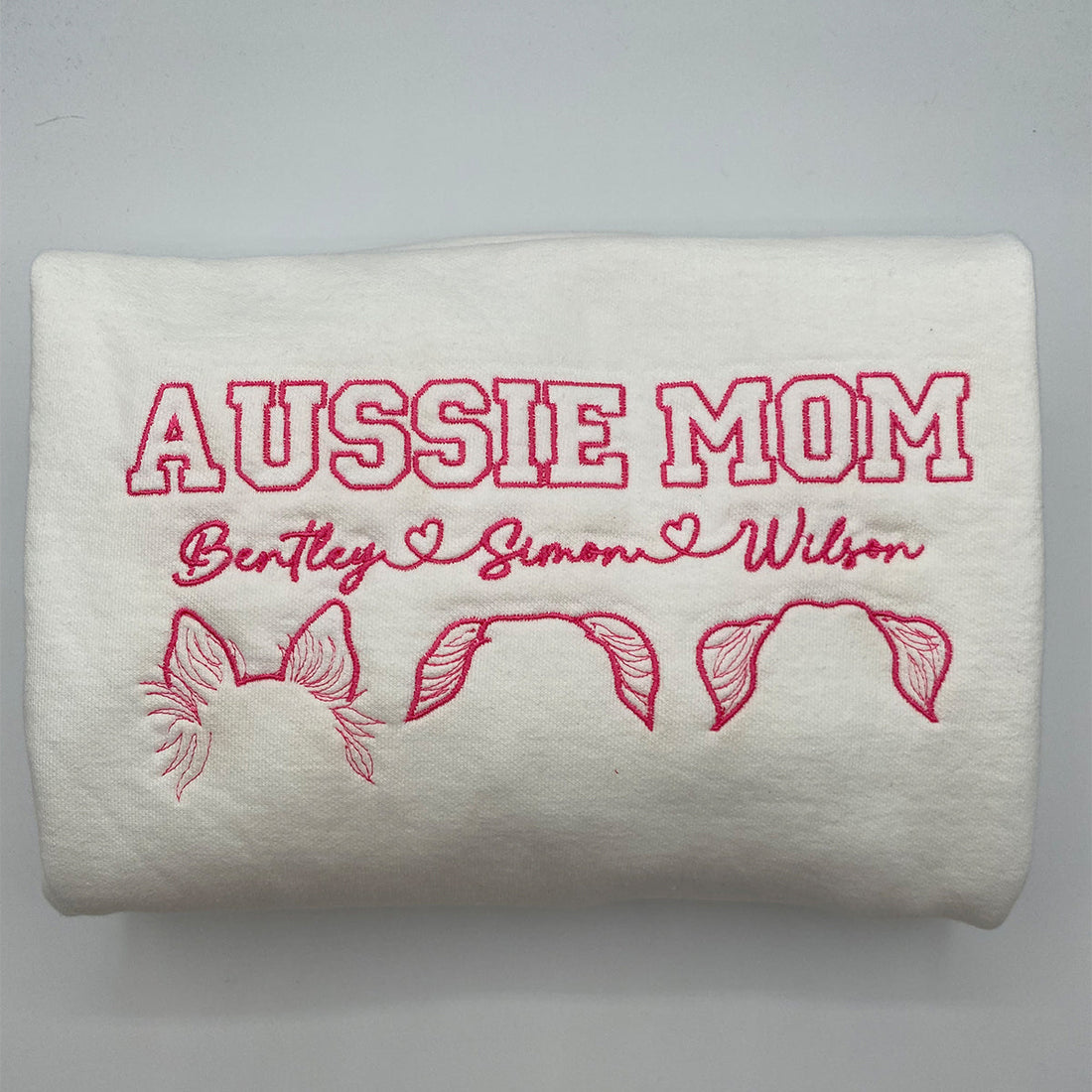 Embroidered Dog Ears Hoodie with Pet Name - Dog Lover Gift