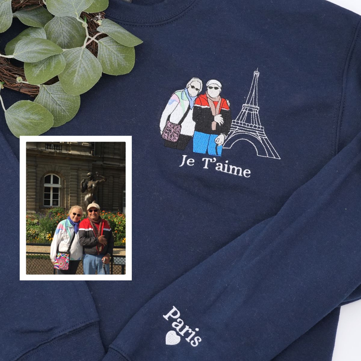Embroidered Grammy Portrait Hoodie - Grandma Gift